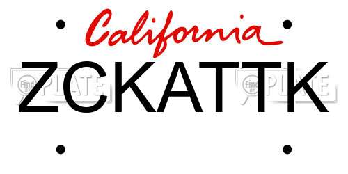 ZCKATTK California License Plate
