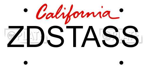 ZDSTASS California License Plate