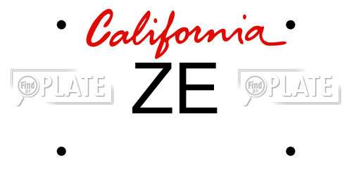 ZE California License Plate
