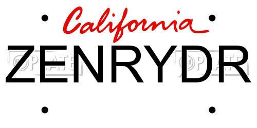 ZENRYDR California License Plate