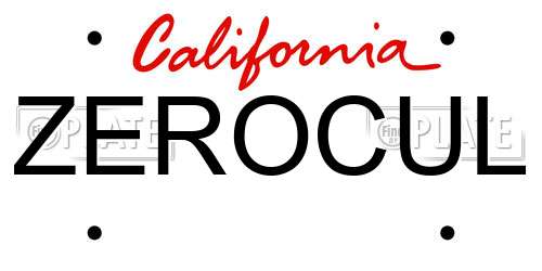 ZEROCUL California License Plate