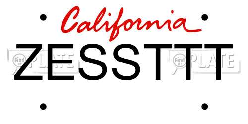ZESSTTT California License Plate