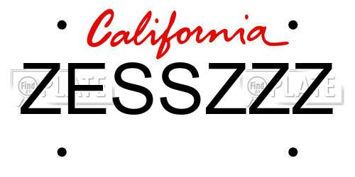 ZESSZZZ California License Plate