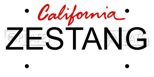 ZESTANG California License Plate