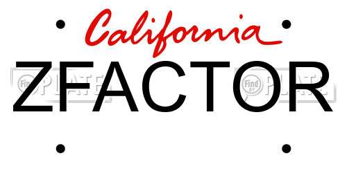ZFACTOR California License Plate