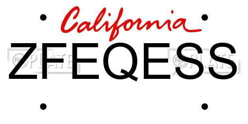 ZFEQESS California License Plate