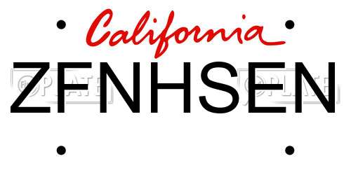 ZFNHSEN California License Plate