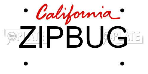 ZIPBUG California License Plate
