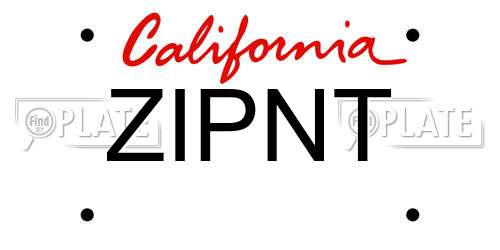 ZIPNT California License Plate