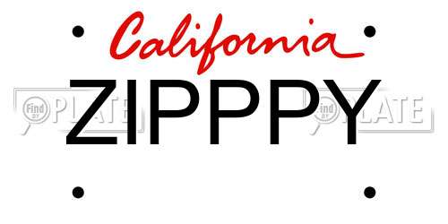 ZIPPPY California License Plate