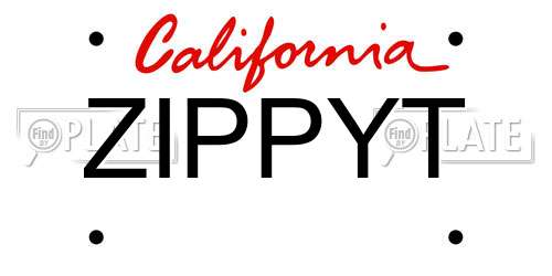 ZIPPYT California License Plate