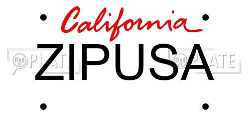ZIPUSA California License Plate