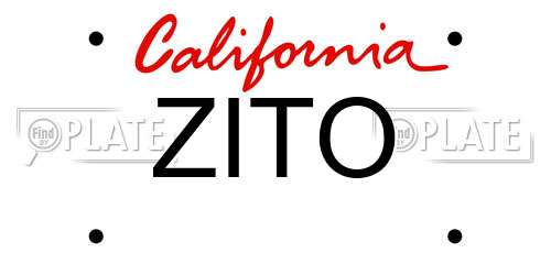 ZITO California License Plate