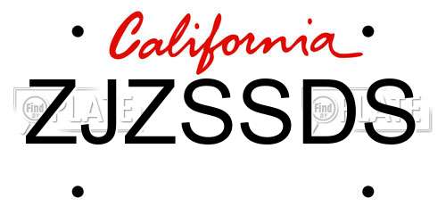 ZJZSSDS California License Plate