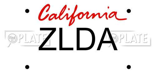 ZLDA California License Plate