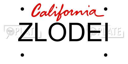 ZLODEI California License Plate