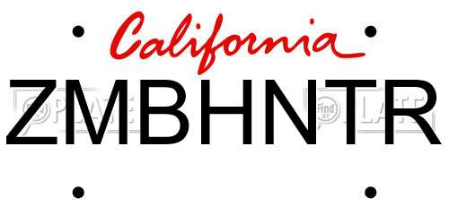 ZMBHNTR California License Plate