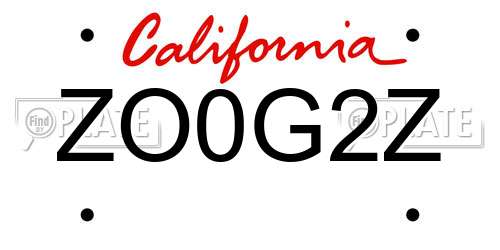 ZO0G2Z California License Plate