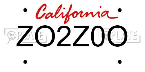 ZO2Z0O California License Plate