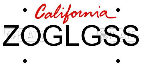 ZOGLGSS California License Plate