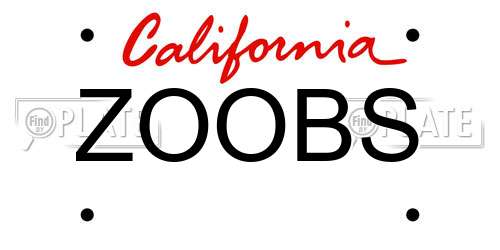 ZOOBS California License Plate