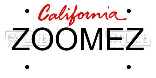 ZOOMEZ California License Plate