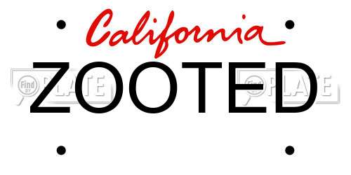 ZOOTED California License Plate