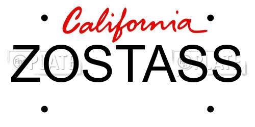 ZOSTASS California License Plate