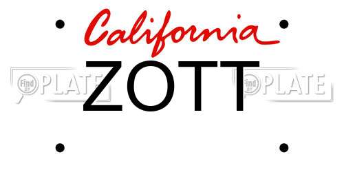 ZOTT California License Plate