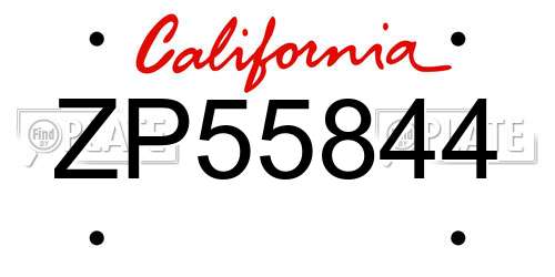 ZP55844 California License Plate