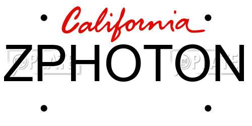 ZPHOTON California License Plate