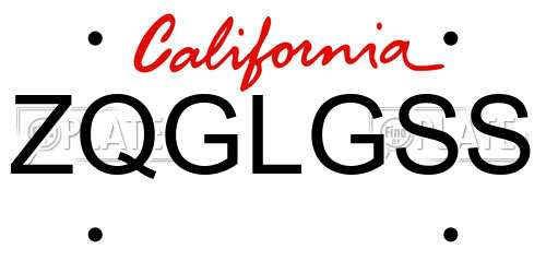 ZQGLGSS California License Plate