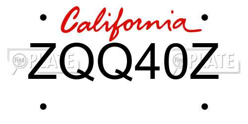 ZQQ40Z California License Plate