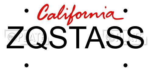 ZQSTASS California License Plate