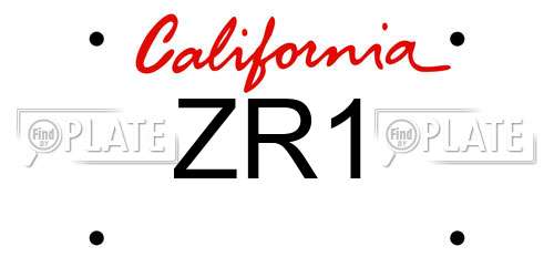 ZR1 California License Plate
