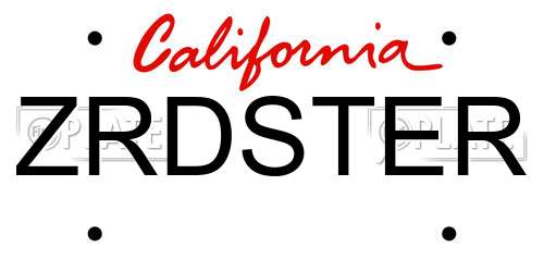 ZRDSTER California License Plate