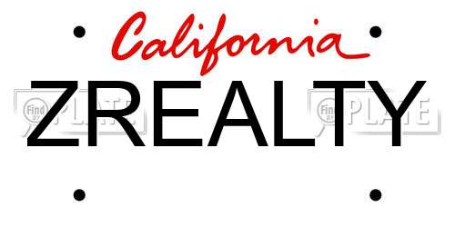 ZREALTY California License Plate