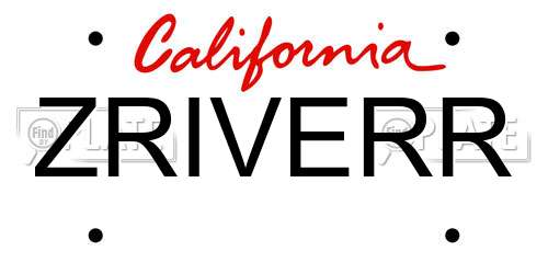 ZRIVERR California License Plate