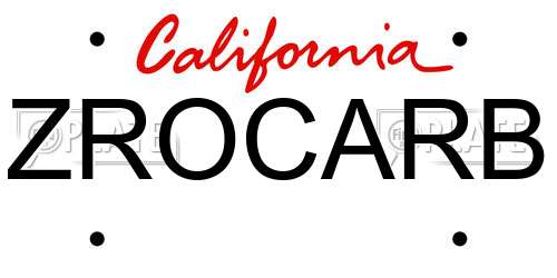 ZROCARB California License Plate