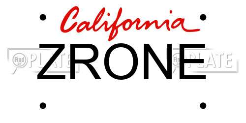 ZRONE California License Plate