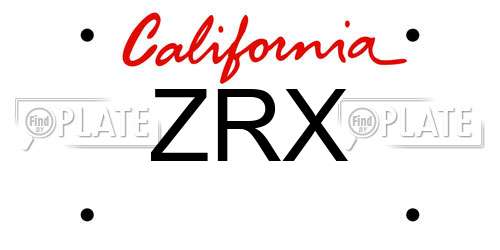 ZRX California License Plate