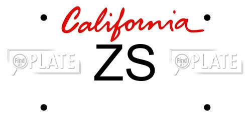 ZS California License Plate