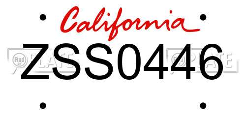 ZSS0446 California License Plate