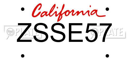 ZSSE57 California License Plate