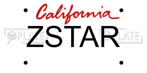 ZSTAR California License Plate