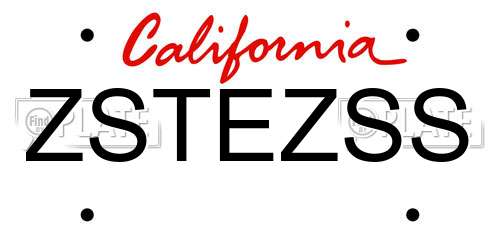 ZSTEZSS California License Plate