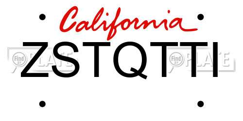 ZSTQTTI California License Plate