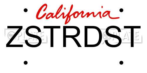 ZSTRDST California License Plate