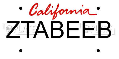 ZTABEEB California License Plate