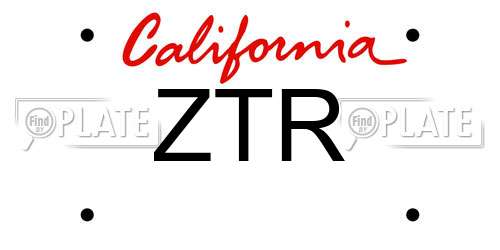 ZTR California License Plate